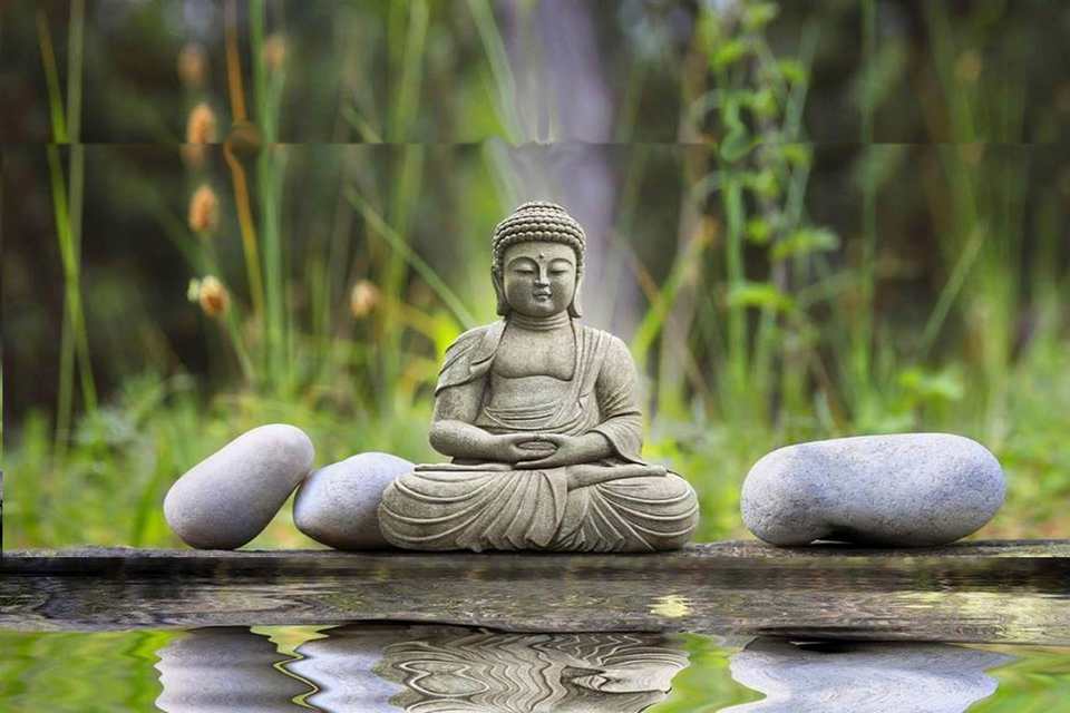 Statue de Bouddha position du lotus